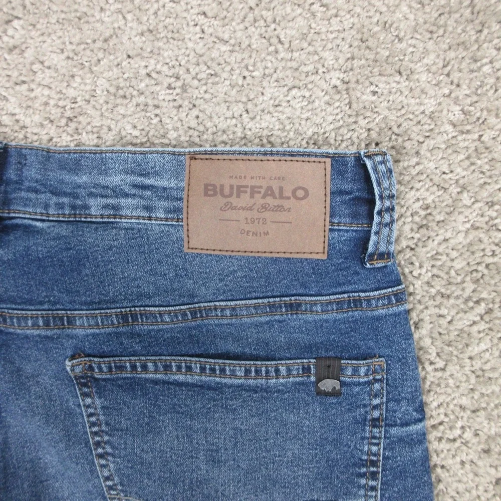 Buffalo David Bitton Jeans Mens 34x30 Blue Ash Slim Fit Faded Denim Pants NEW